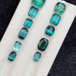 Natural Blue Tourmaline Lot 10.5 Carats Faceted Gemstones for Jewelry