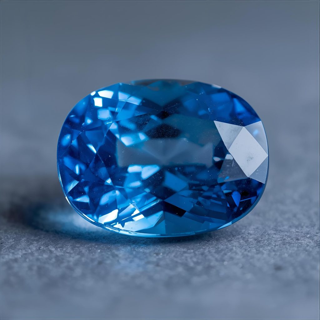 Vivid cornflower blue Ceylon sapphire gemstone