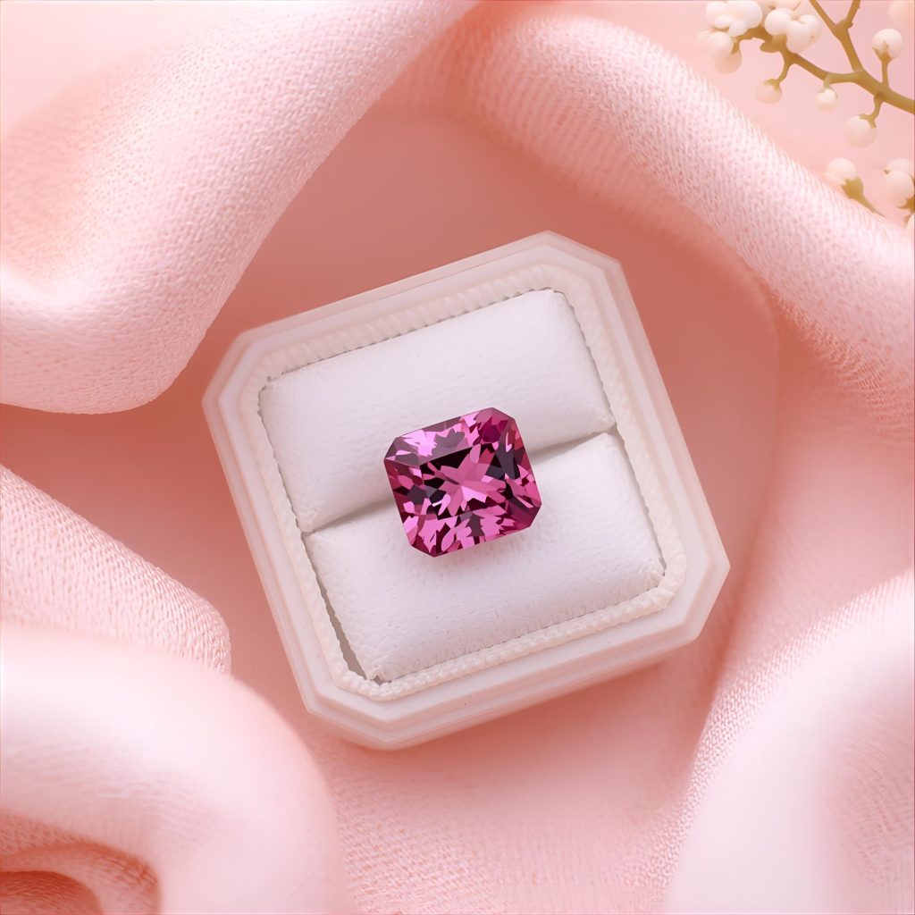 Pink tourmaline gemstone October birthstone gift