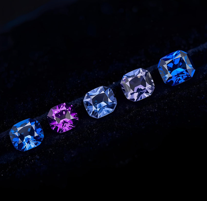 a set of tanzanite stone