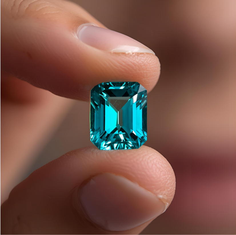 Collector holding a vivid Paraiba Tourmaline gemstone