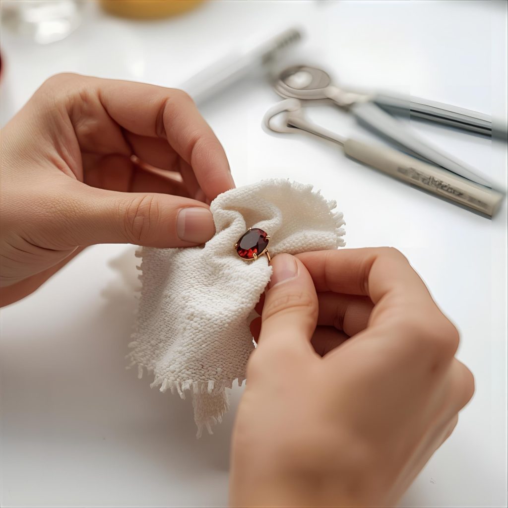 Cleaning and caring for a garnet gemstone ring