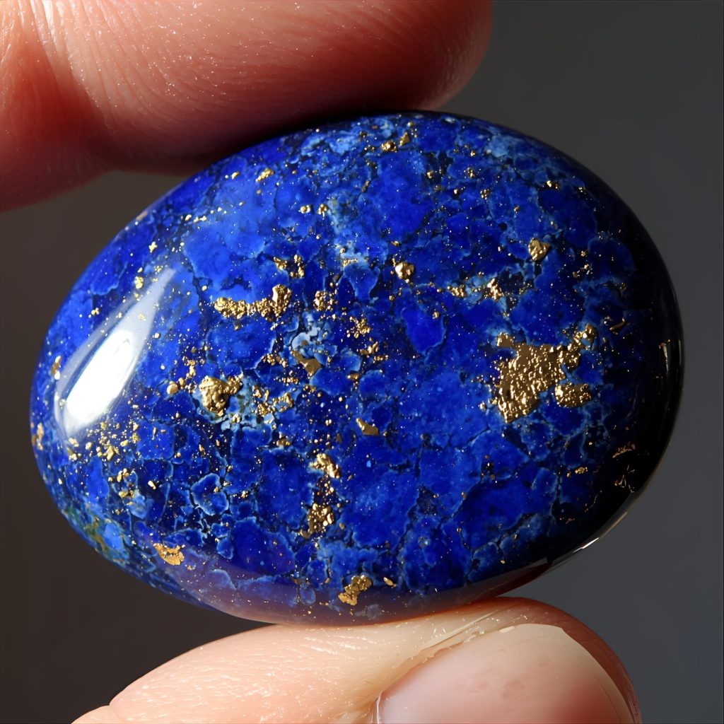 Lapis Lazuli gemstone with golden specks.