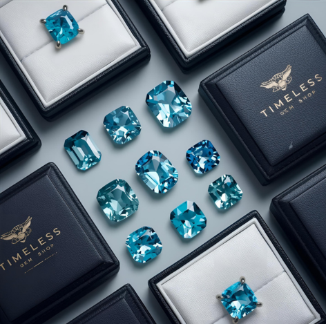 Timeless Gem Shop aquamarine gemstone collection 2025.