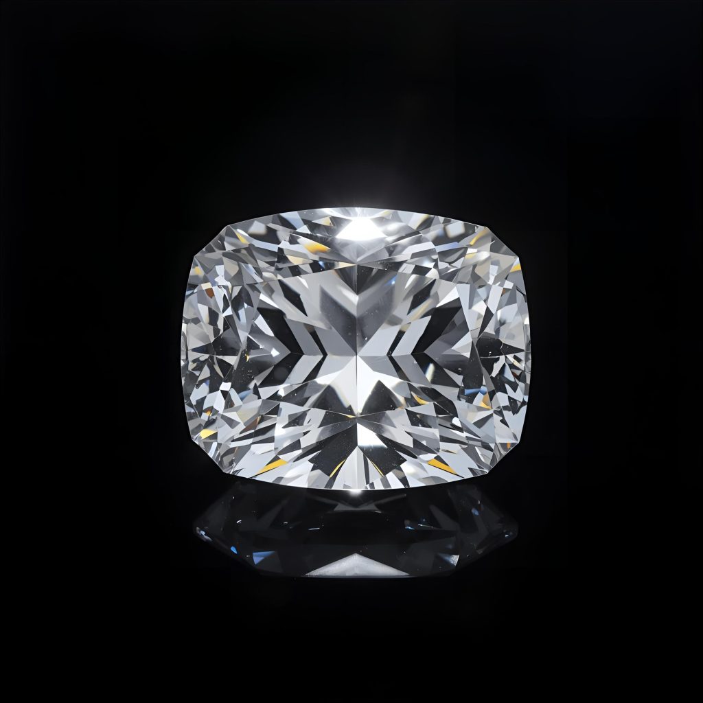 White Zircon gemstone close-up sparkle.