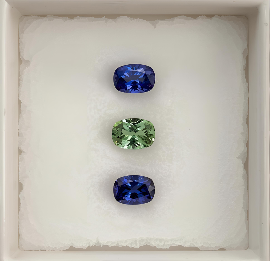 Three varieties of tanzanite 